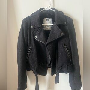 Wool Blend Moto Jacket
